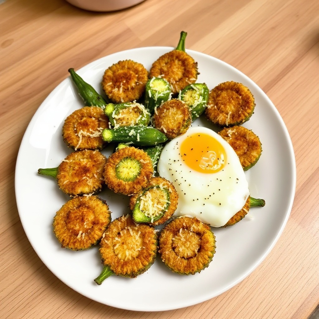 Knusprige Parmesan-Okra-Bissen
