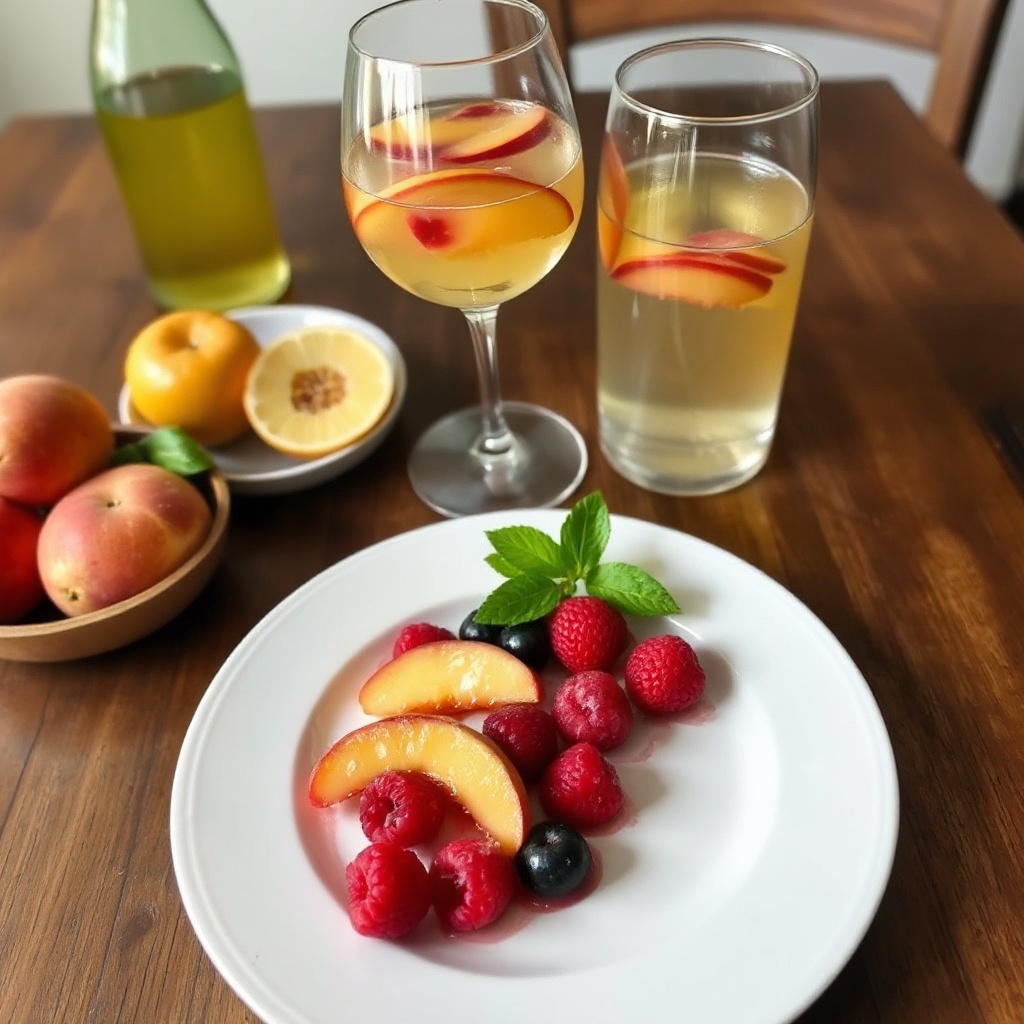 Sangria Estiva con Pesche e Frutti di Bosco