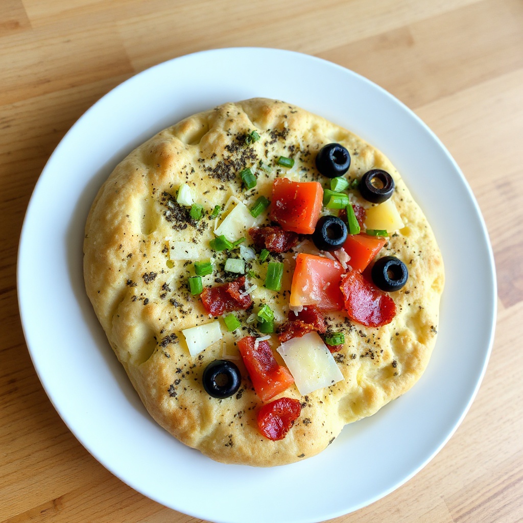 Kräuterfocaccia mit mediterranen Belägen
