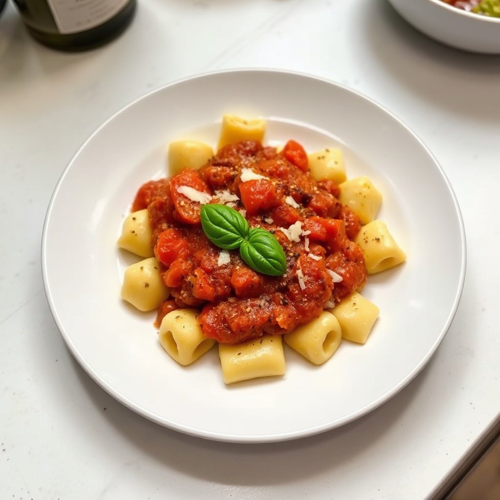 Gnocchi with Spicy Tomato Basil Sauce