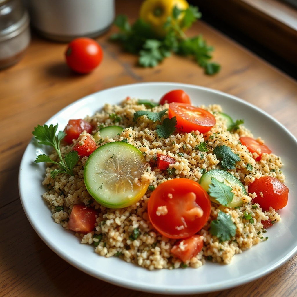 Kräuter-Bulgursalat mit Zitrone und Minze