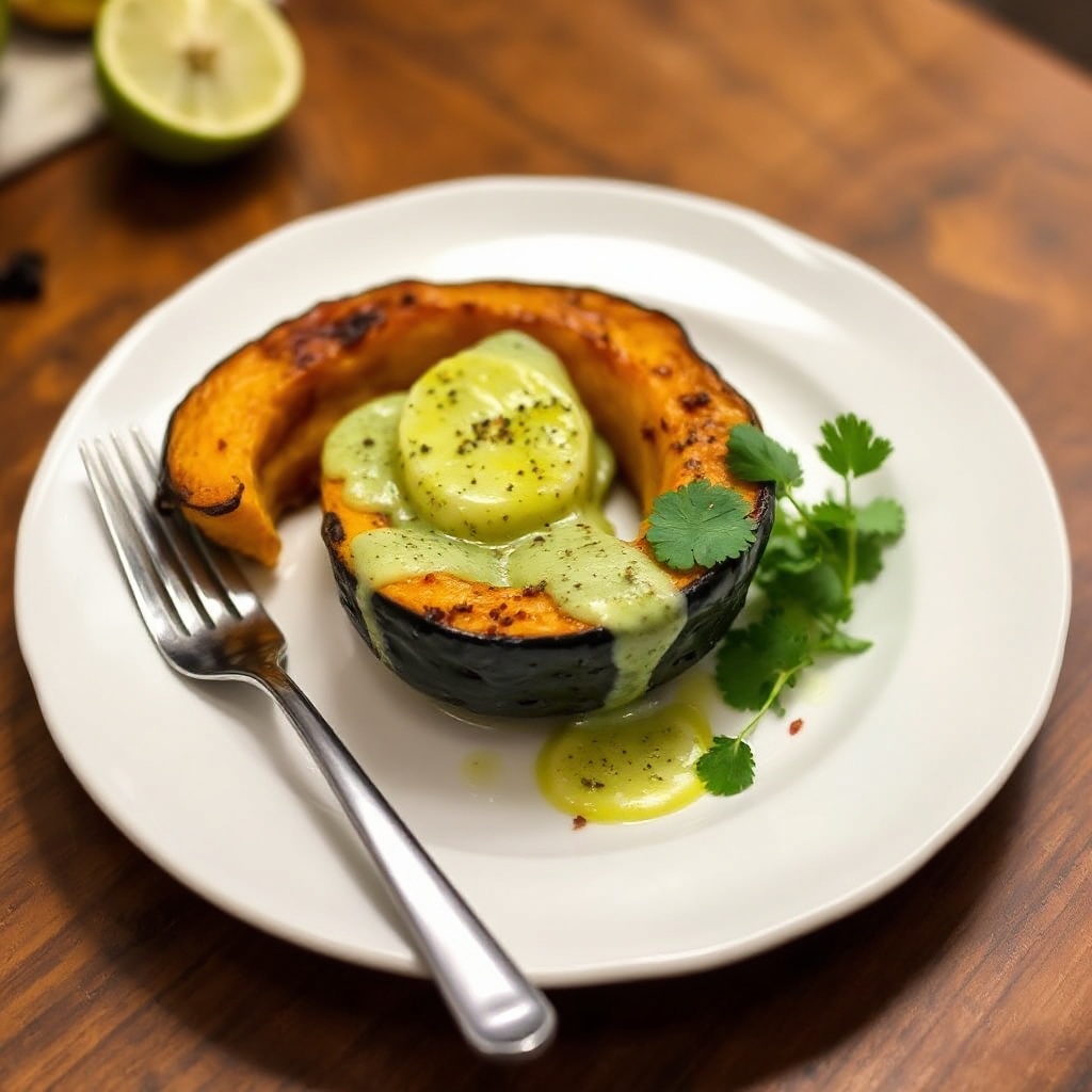 Spiced Roasted Acorn Squash with Zesty Herb Dressing