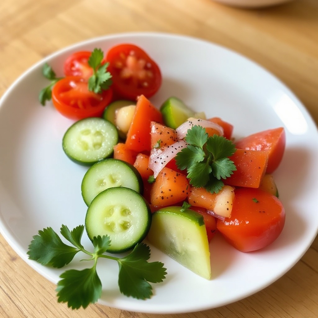 Insalata Vivace di Pomodori e Cetrioli