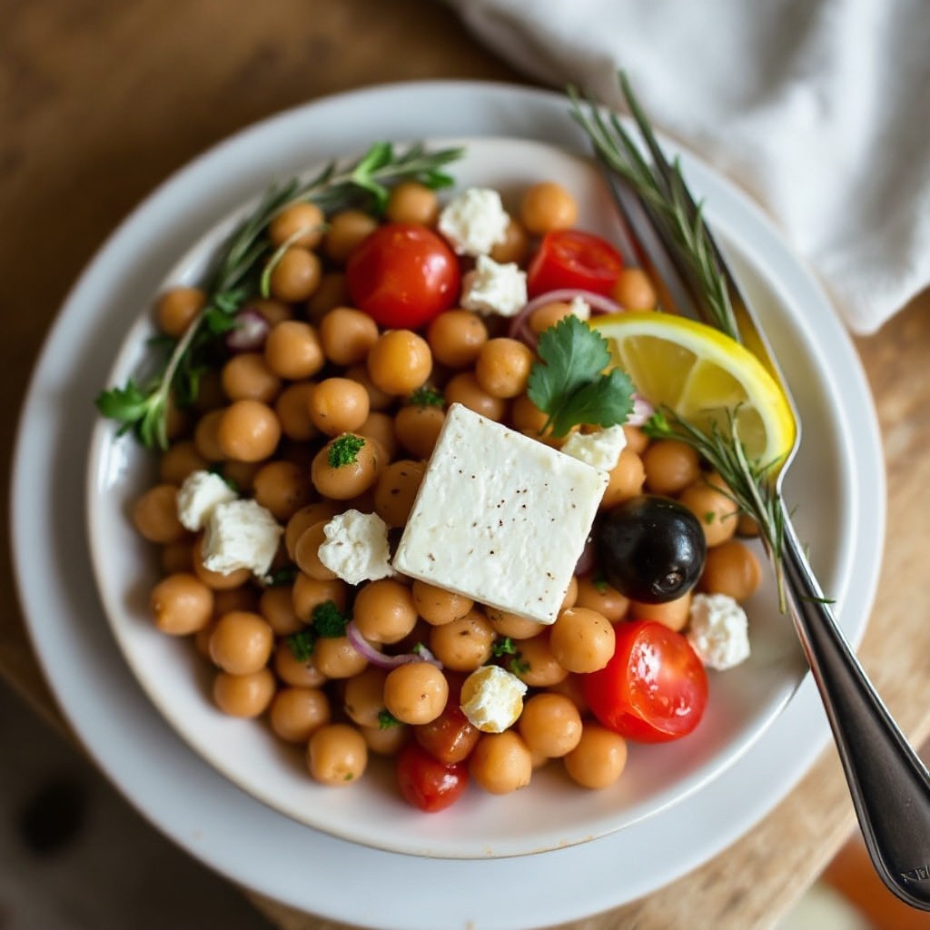 Mediterranean Chickpea Salad with Lemon Vinaigrette