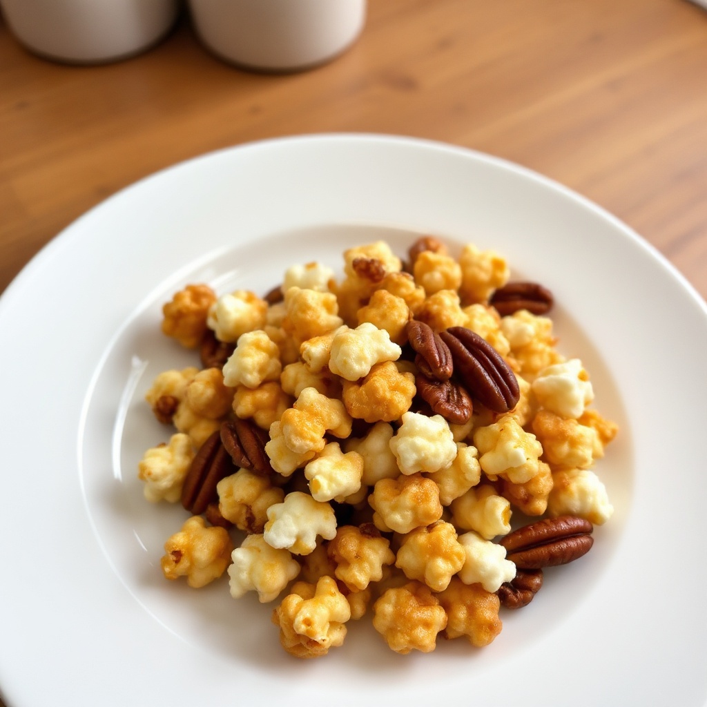 Karamellisierte Ahorn-Pekan-Popcorn