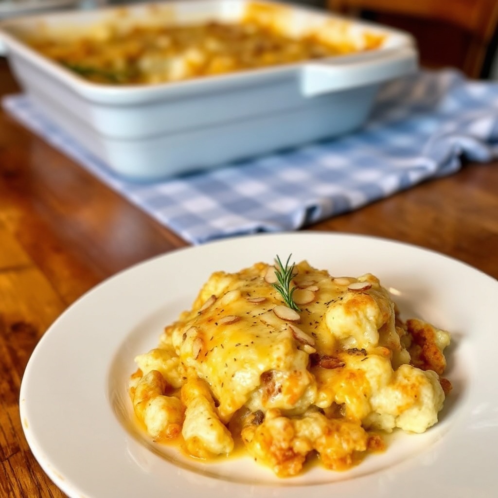 Käse-Blumenkohl-Auflauf mit Mandelsoße