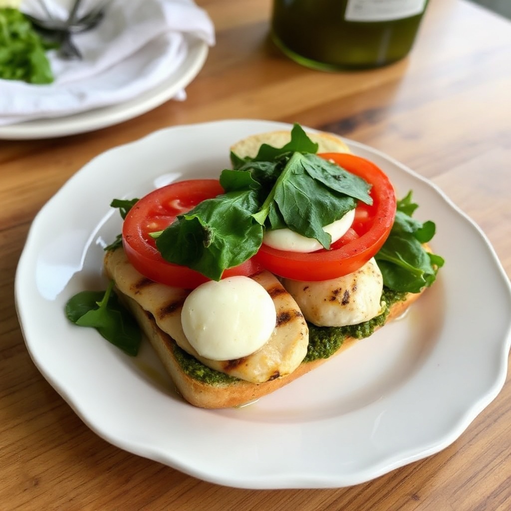 Panino Grigliato con Pollo e Pesto