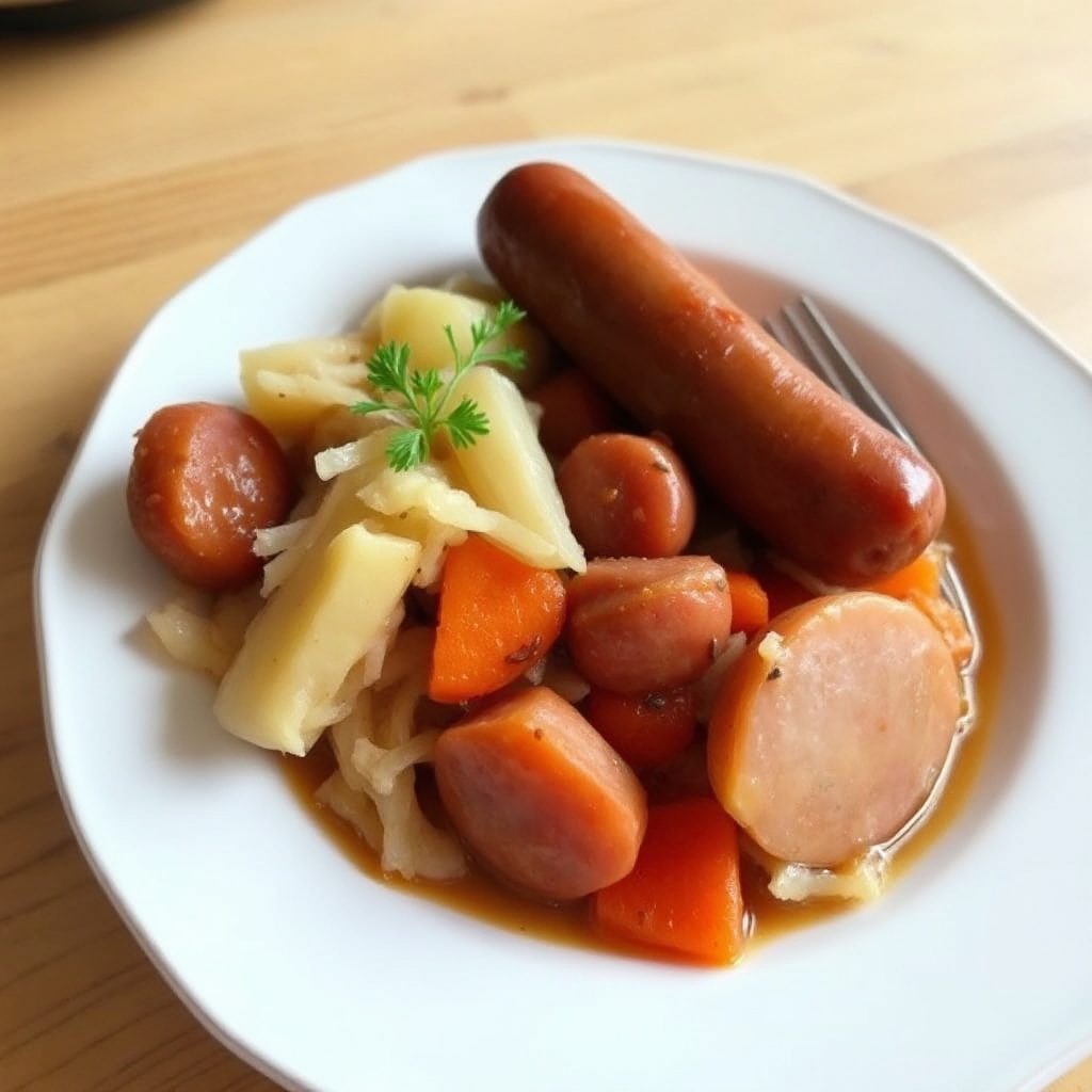 Delizia di Kielbasa e Crauti in Pentola Lenta