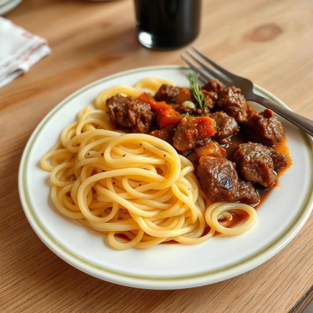 Herzhafter Rindfleisch-Nudeln Genuss