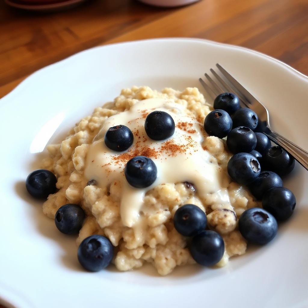 Porridge Cremoso di Mirtilli e Cannella