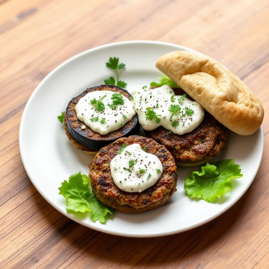 Mediterrane Lamm-Burger mit Kräuter-Tzatziki
