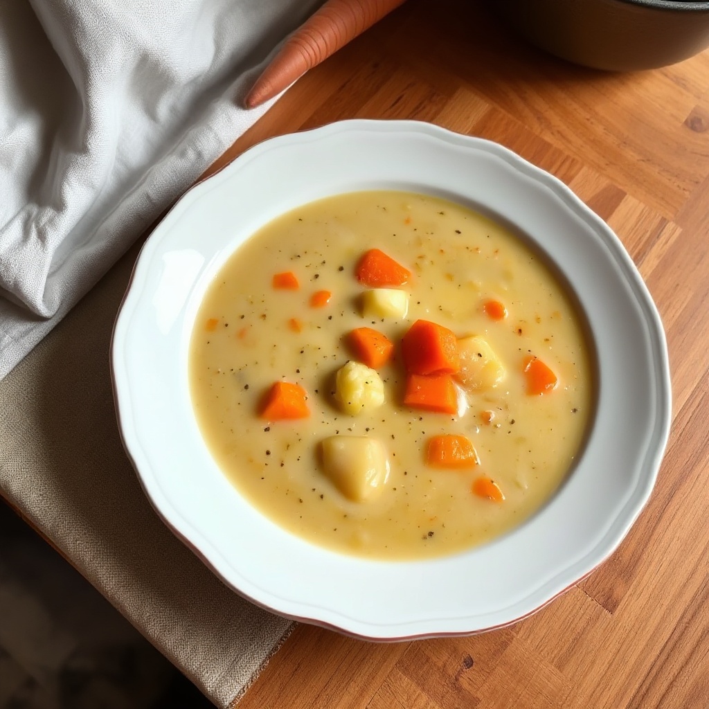 Cremige Karotten- und Kartoffelsuppe