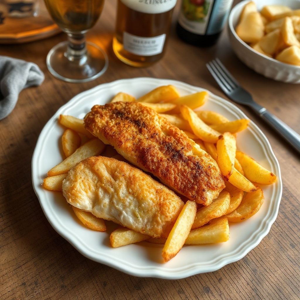Pesce Croccante e Patatine Dorate