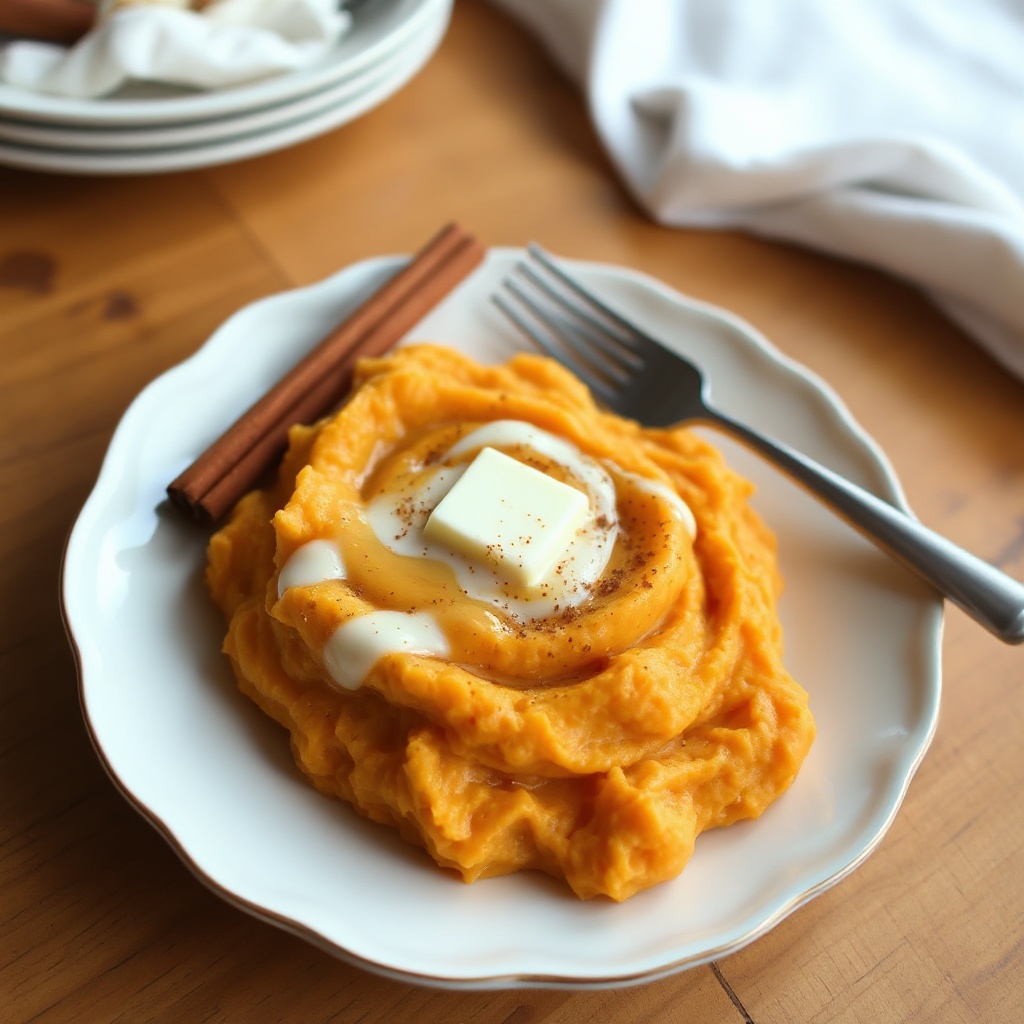 Cremiges Ahorn-Zimt Süßkartoffelpüree