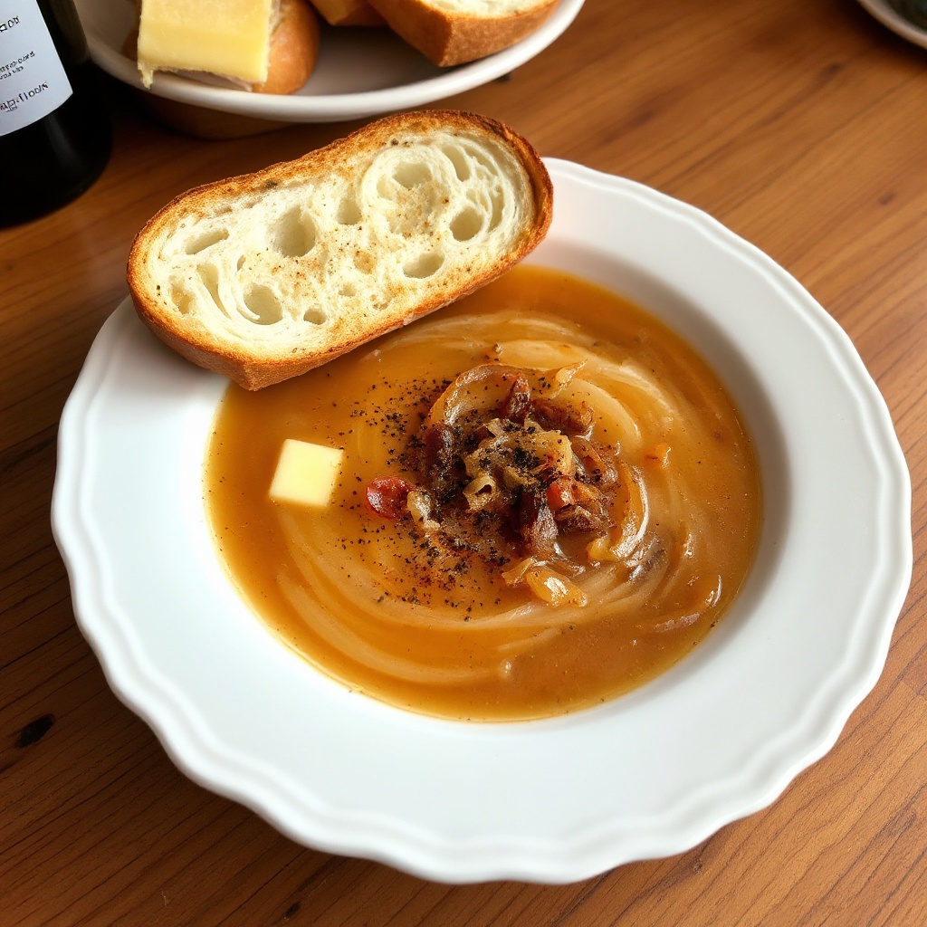 Verbesserte französische Zwiebelsuppe mit einem Twist