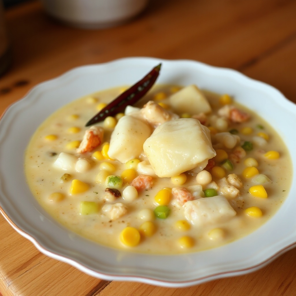 Zuppa di Mais e Granchio Cremosa con Chipotle