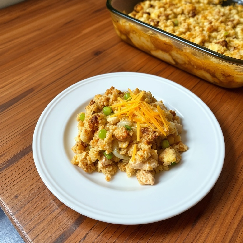 Herzhafter Hähnchen-Käse-Auflauf