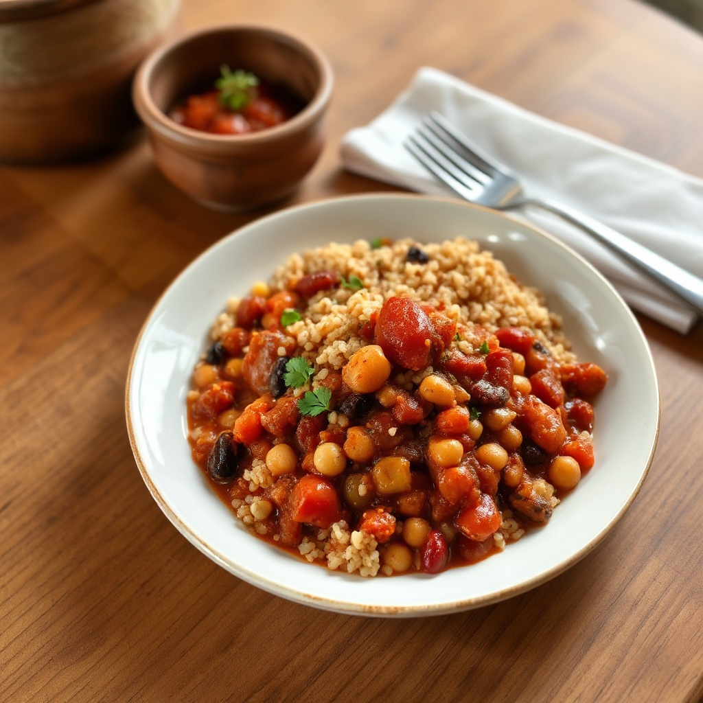 Herzhafter Veganer Chili mit Bulgur