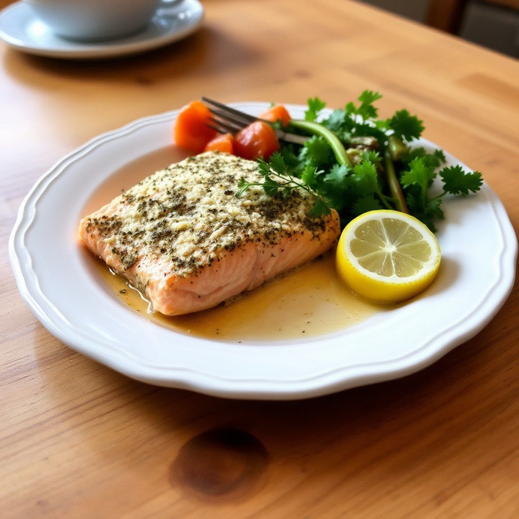 Herzhafter gebackener Lachs mit Kräuterkruste