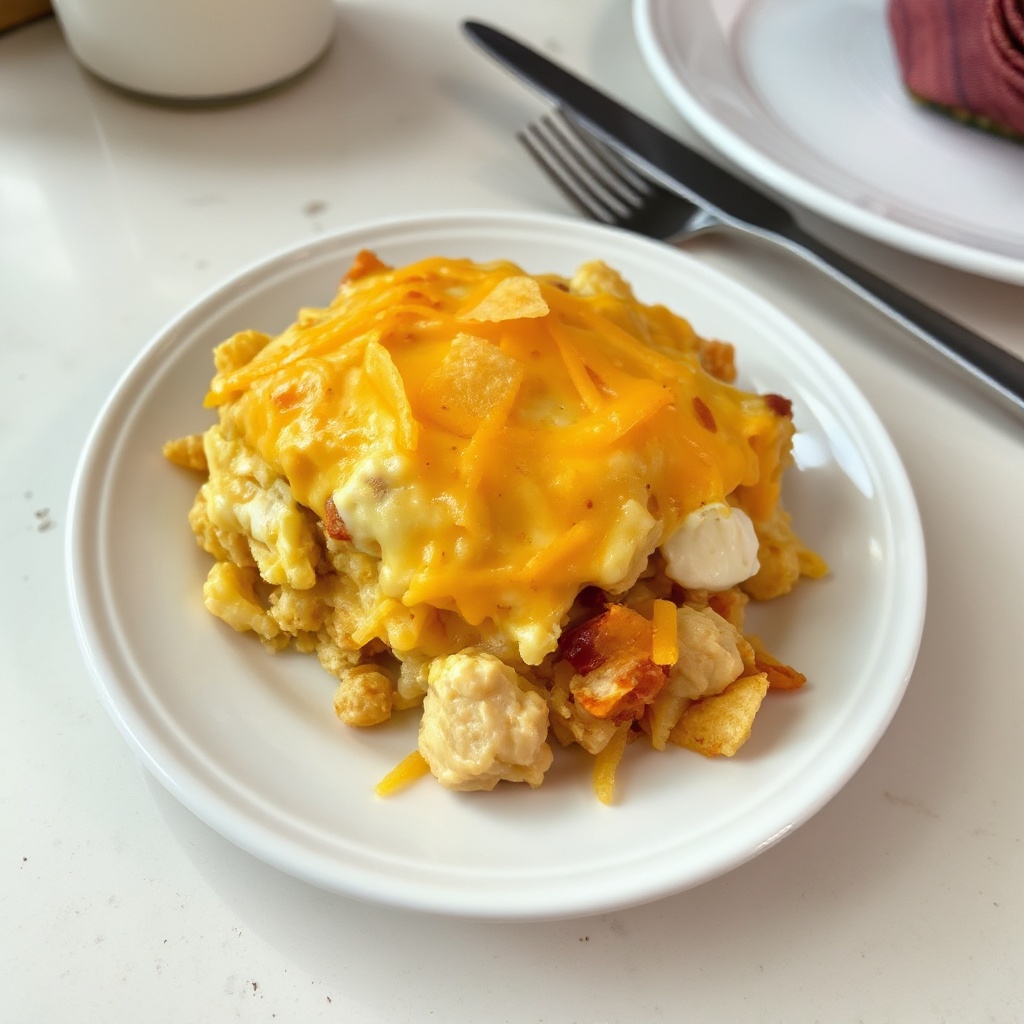 Casseruola di Pollo e Patate Rosti con Formaggio