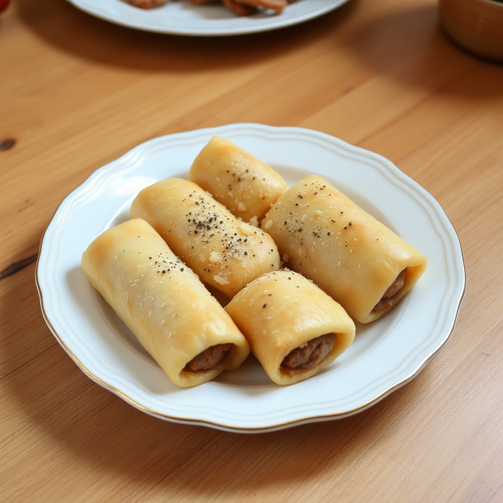 Leckere hausgemachte Würstchenrollen