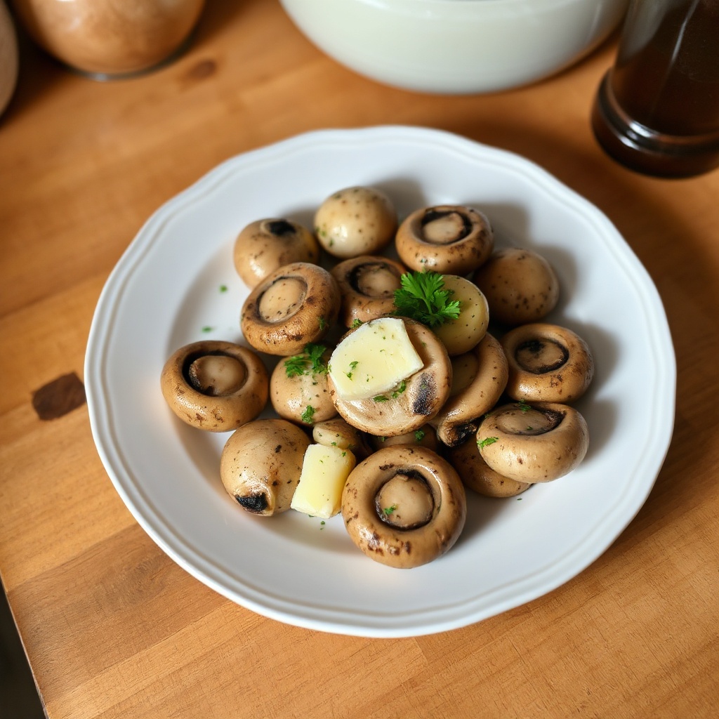 Herbed Garlic Mushroom Caps