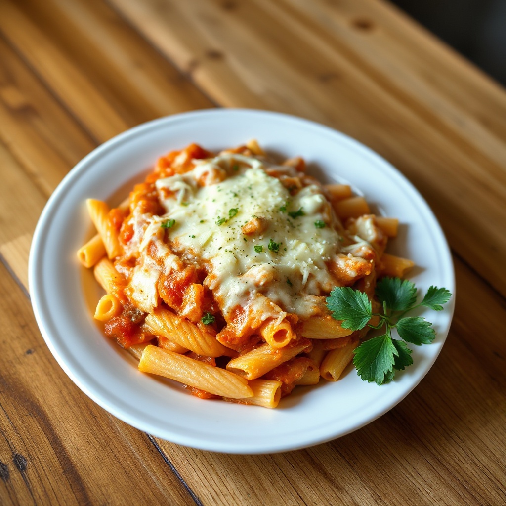 Käseüberbackenes Ziti mit einem Twist