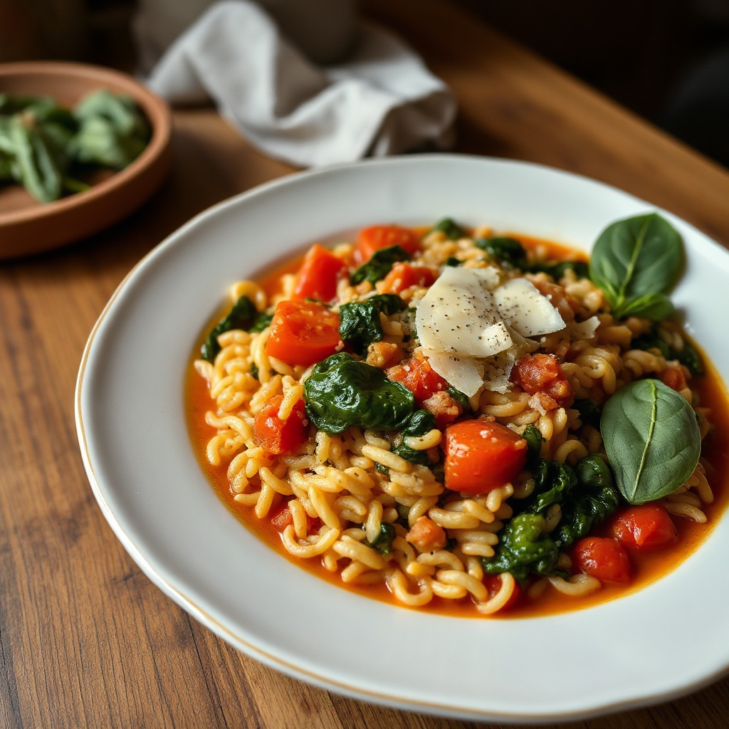 Zuppa di Orzo con Spinaci e Pomodori