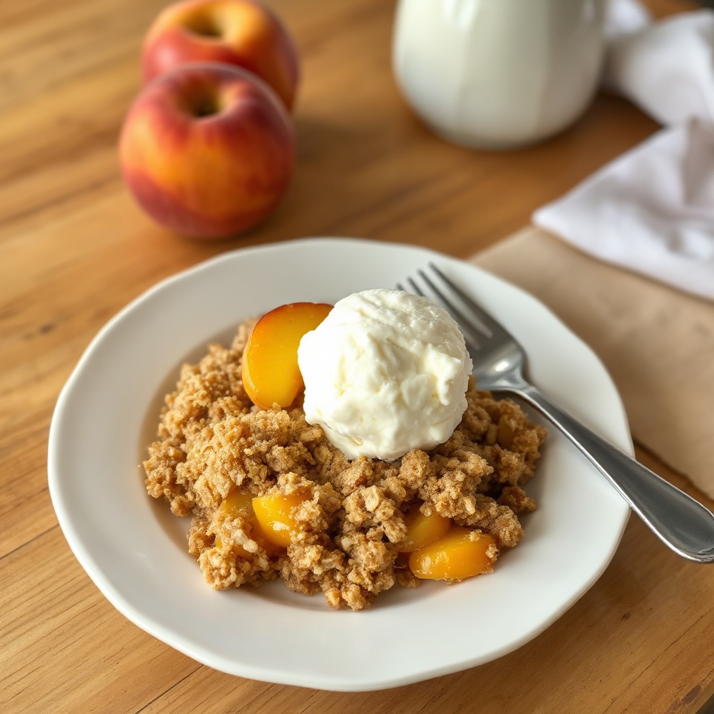 Delizia di Crumble con Pesche e Mandorle
