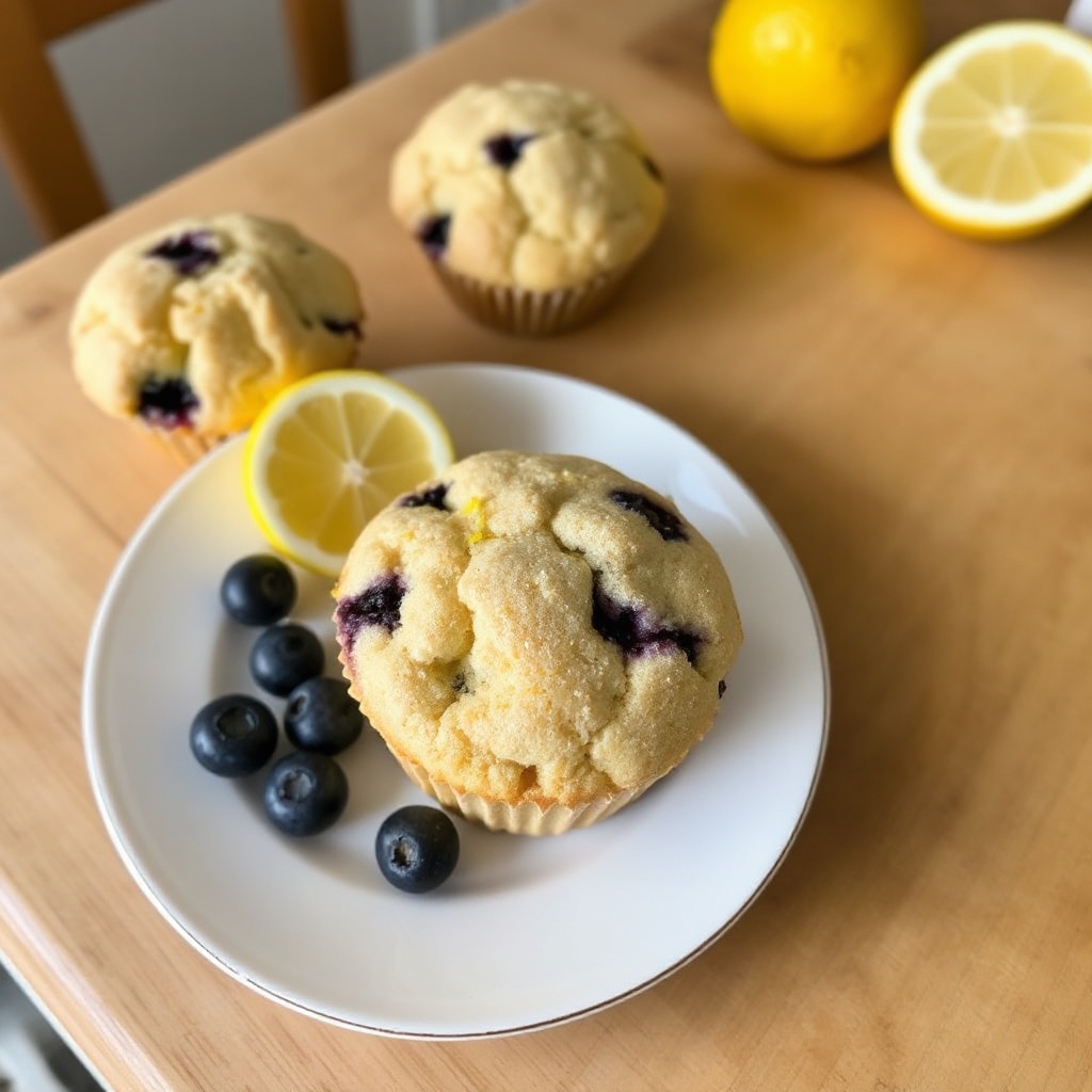 Zitronen-infused Blaubeermuffins