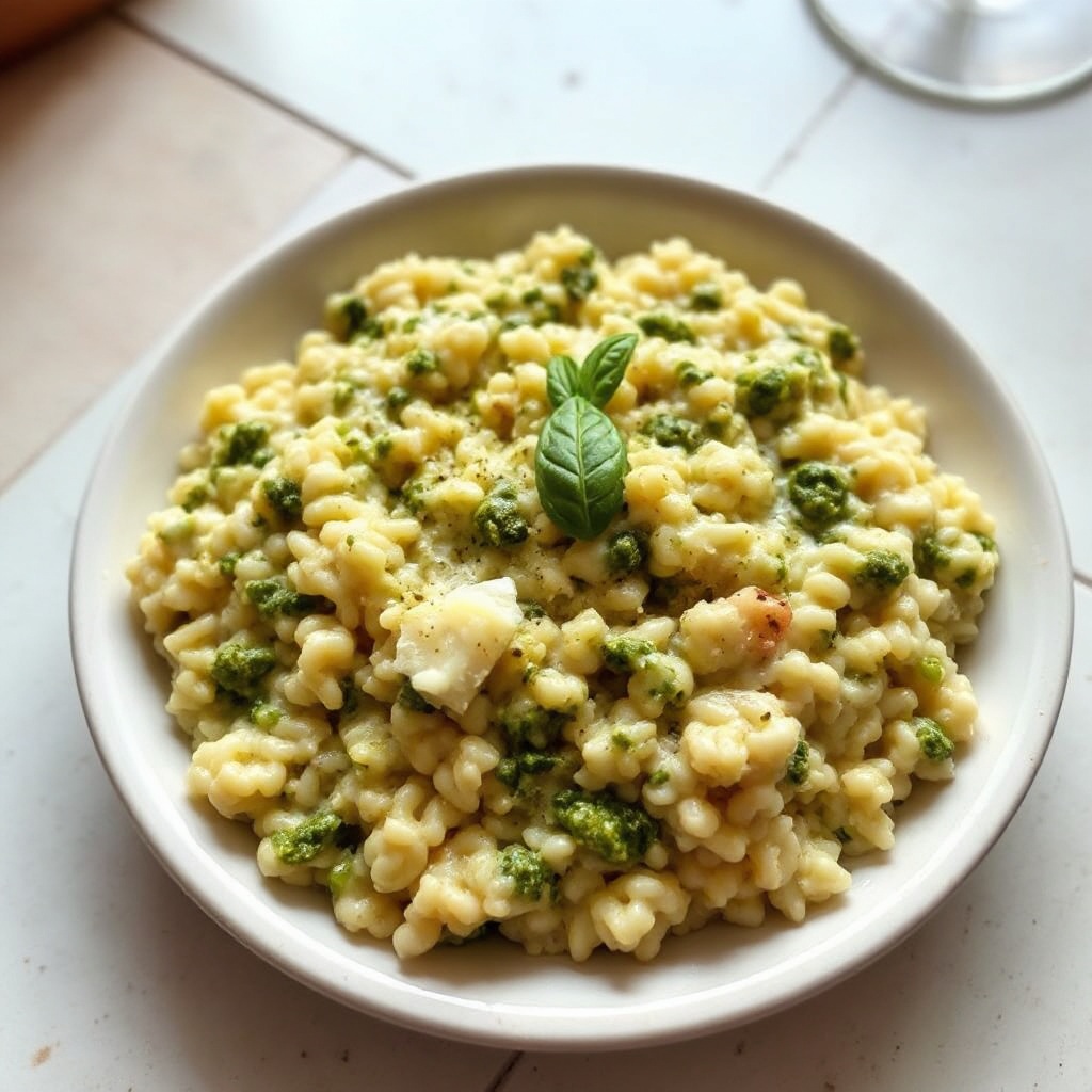 Creamy Basil Risotto with Parmesan