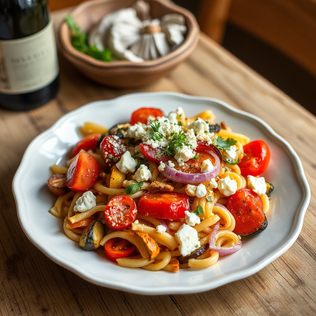 Mediterranean Pasta Salad with Roasted Vegetables