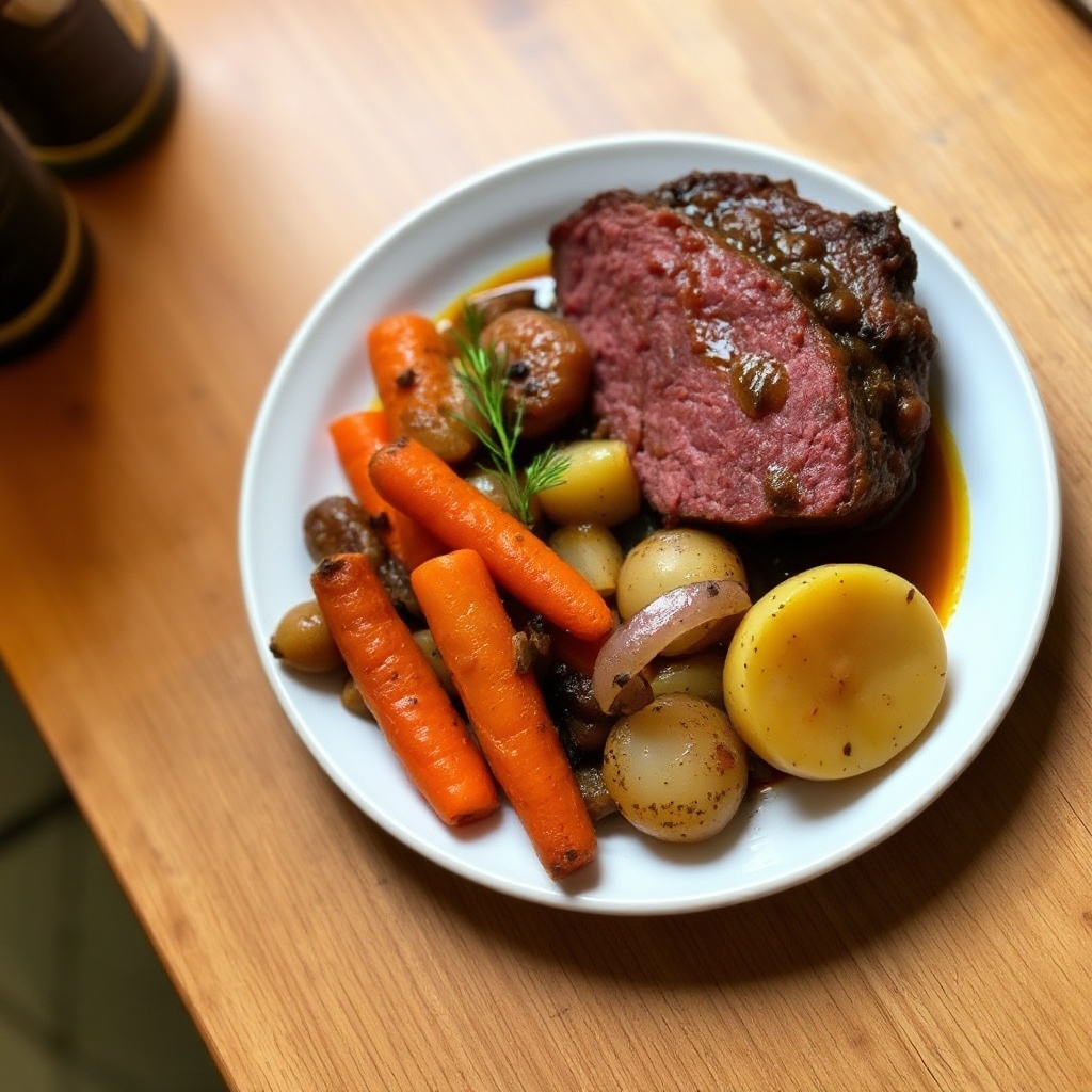 Manzo in Stufato con Birra Irlandese e Verdure Glasse