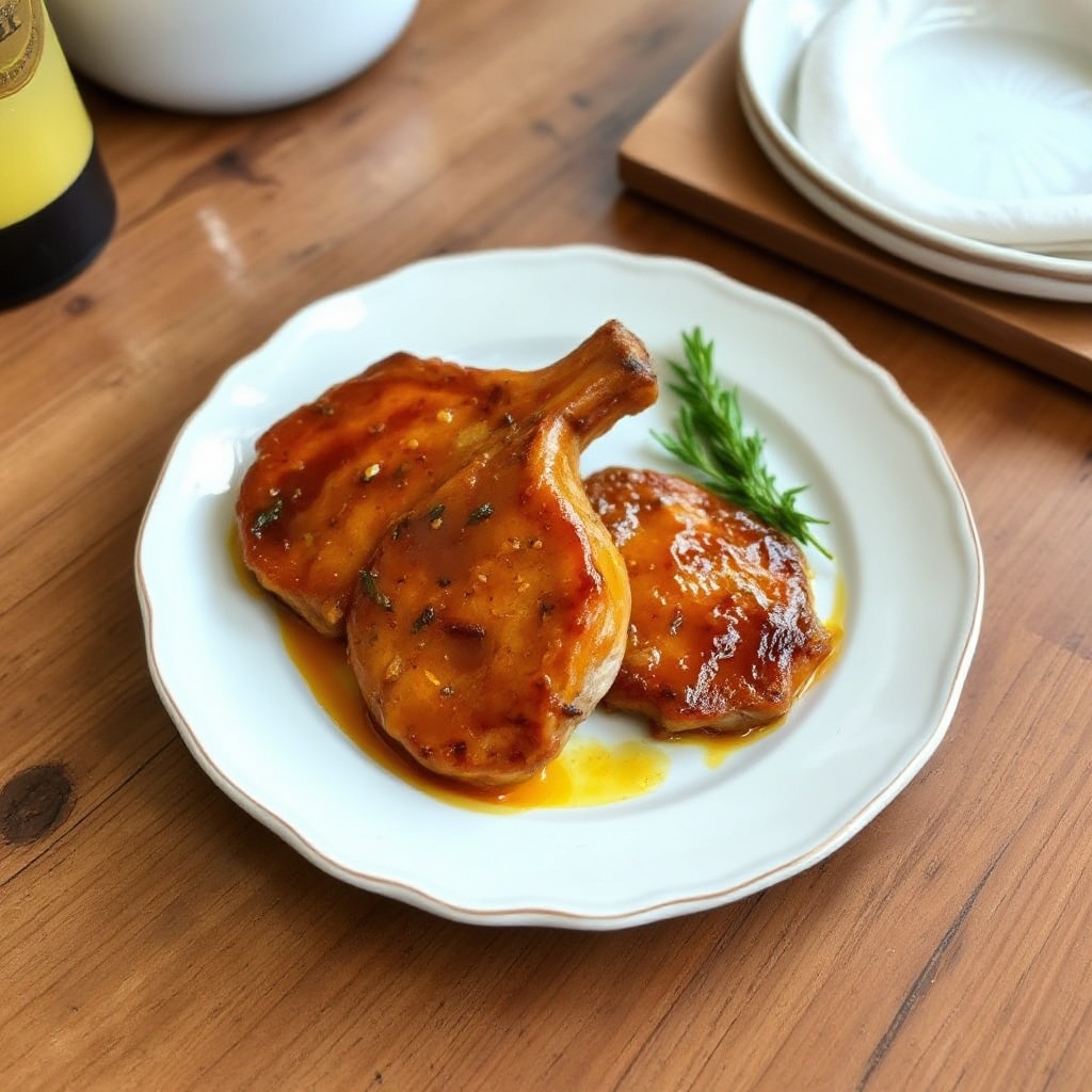 Scharfe Orange-Glasierte Schweinekoteletts