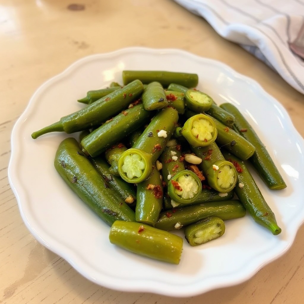 Zesty Garlic Pickled Okra