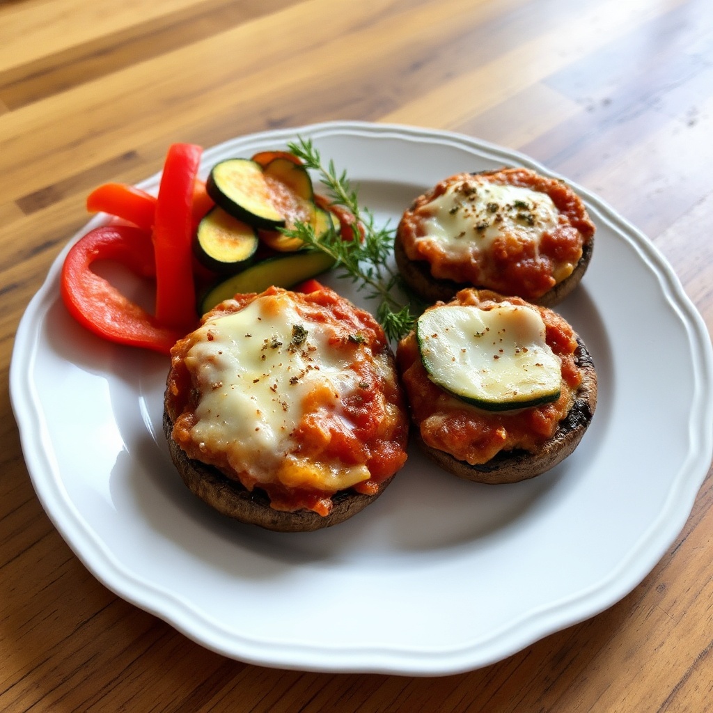 Käsegefüllte Portobello-Pilze