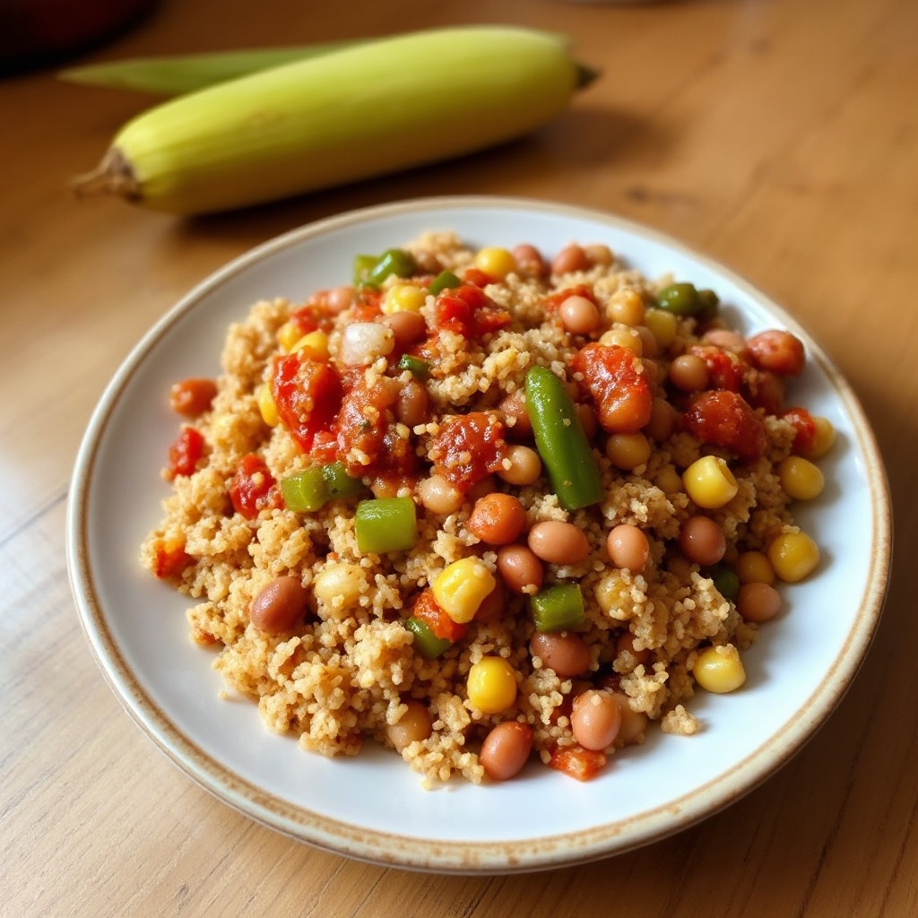 Spiced Bulgur and Bean Jambalaya
