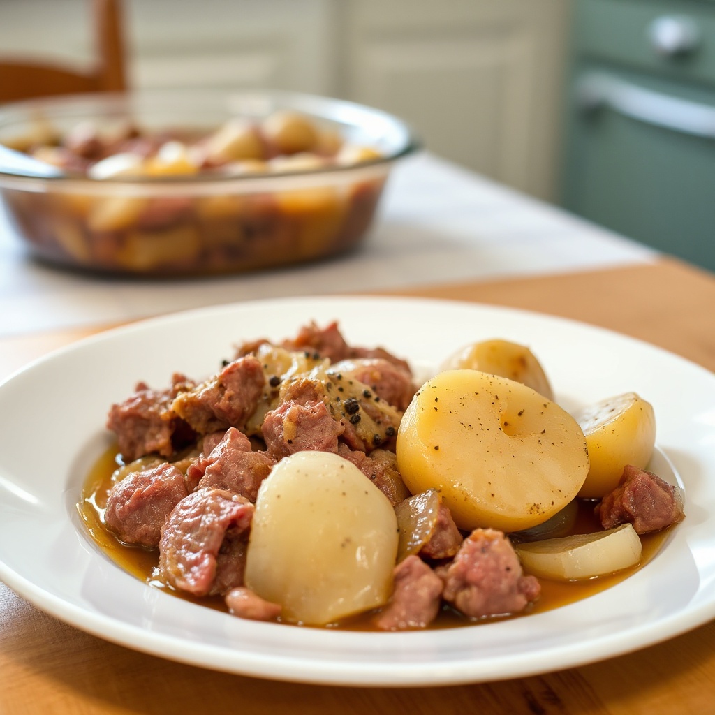 Casseruola di Manzo in Salamoia e Patate al Forno