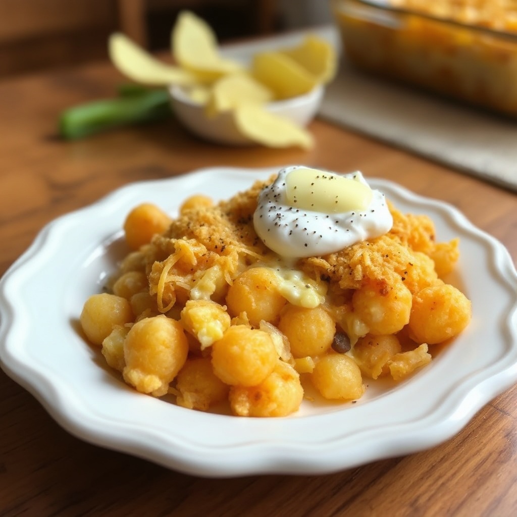 Casseruola di Tater Tot con Formaggio e Croccante