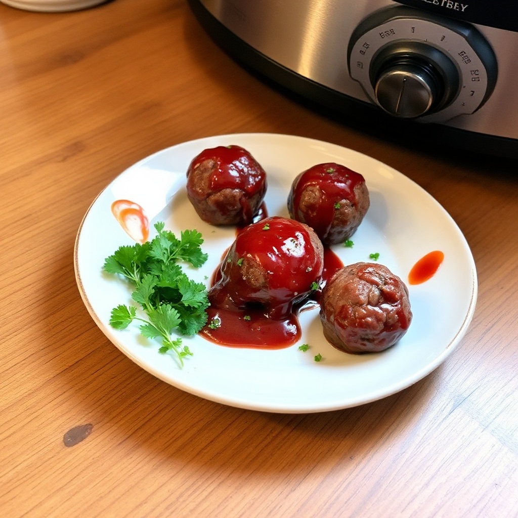 Polpette con Glassa di Mirtilli in Pentola Lenta