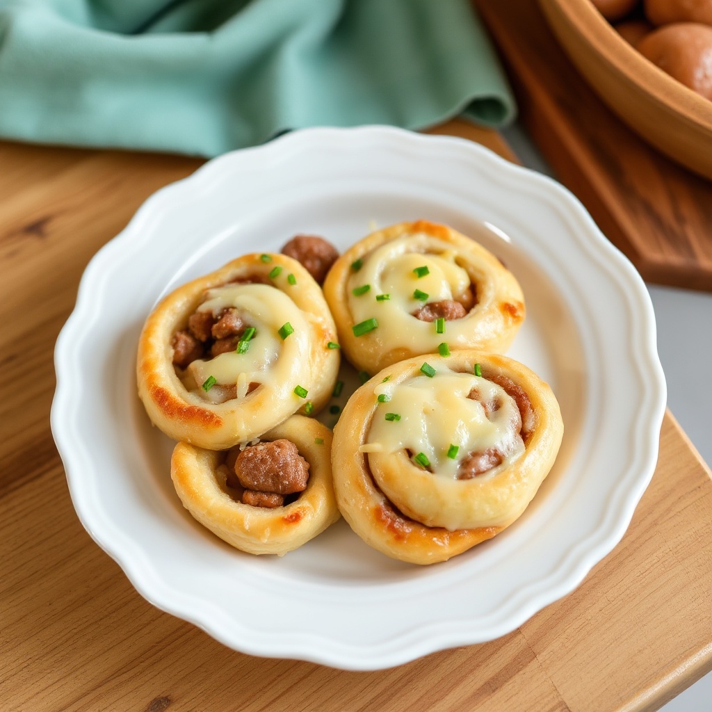 Girelle Salate con Salsiccia e Formaggio