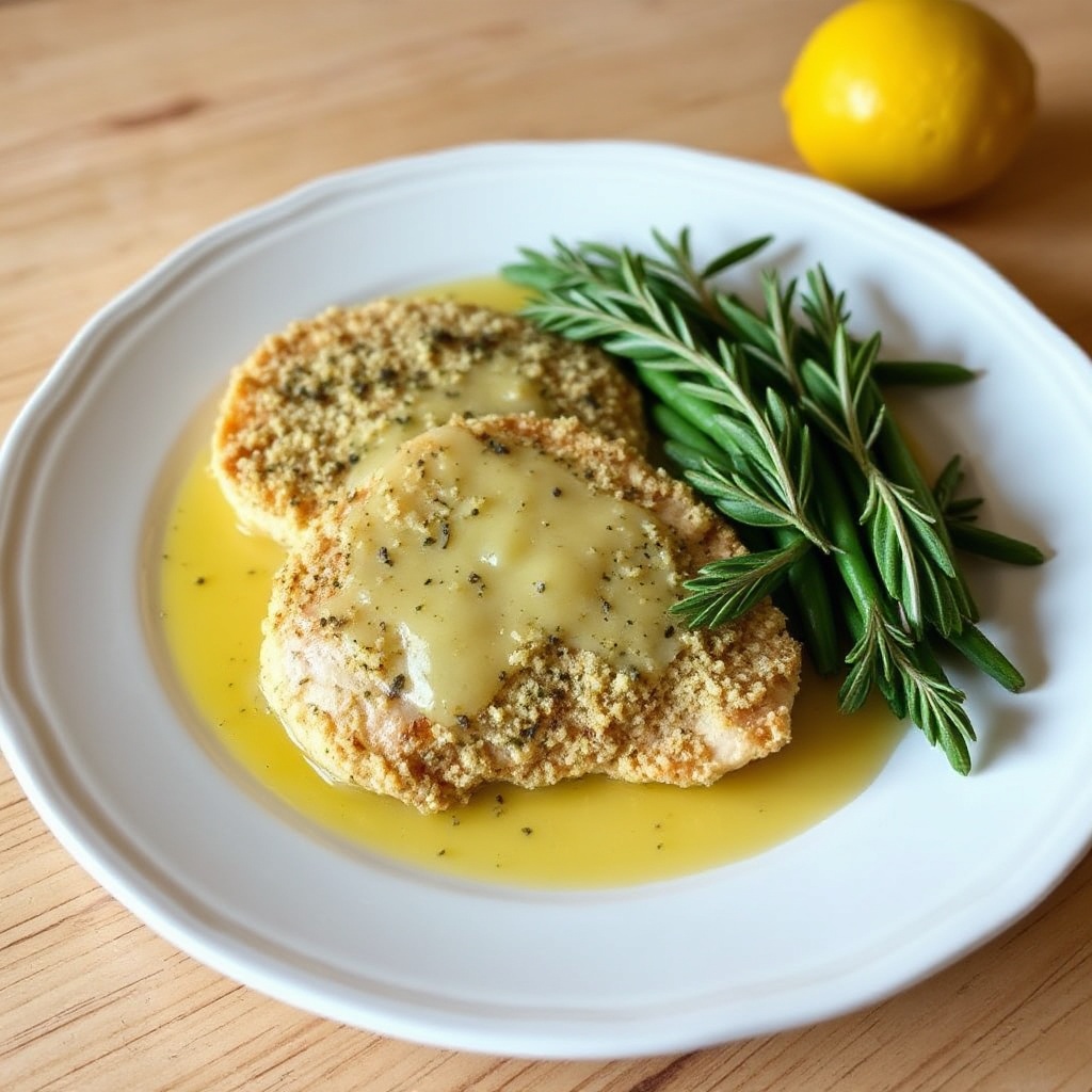Fettine di Tacchino con Crosta di Erbe e Salsa al Limone