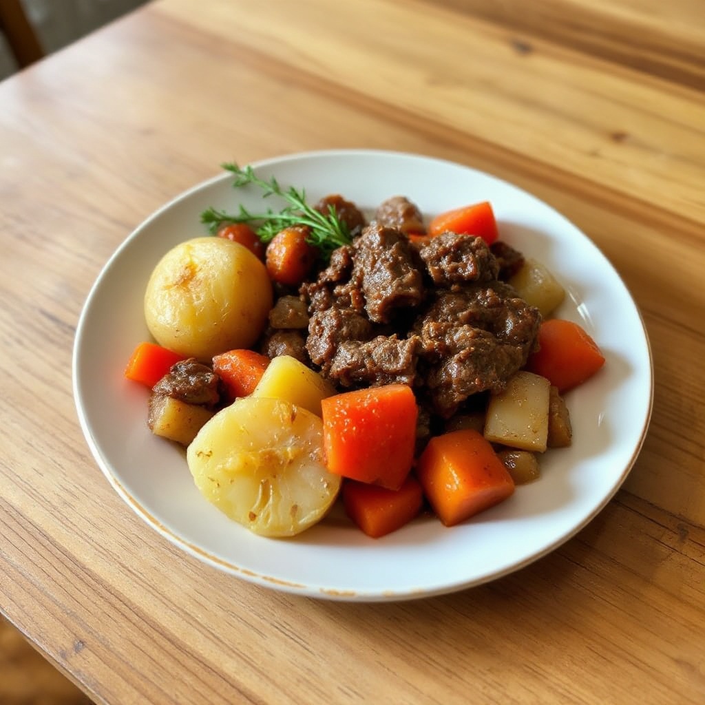 Arrosto di Manzo Piccante in Pentola Lenta con Verdure