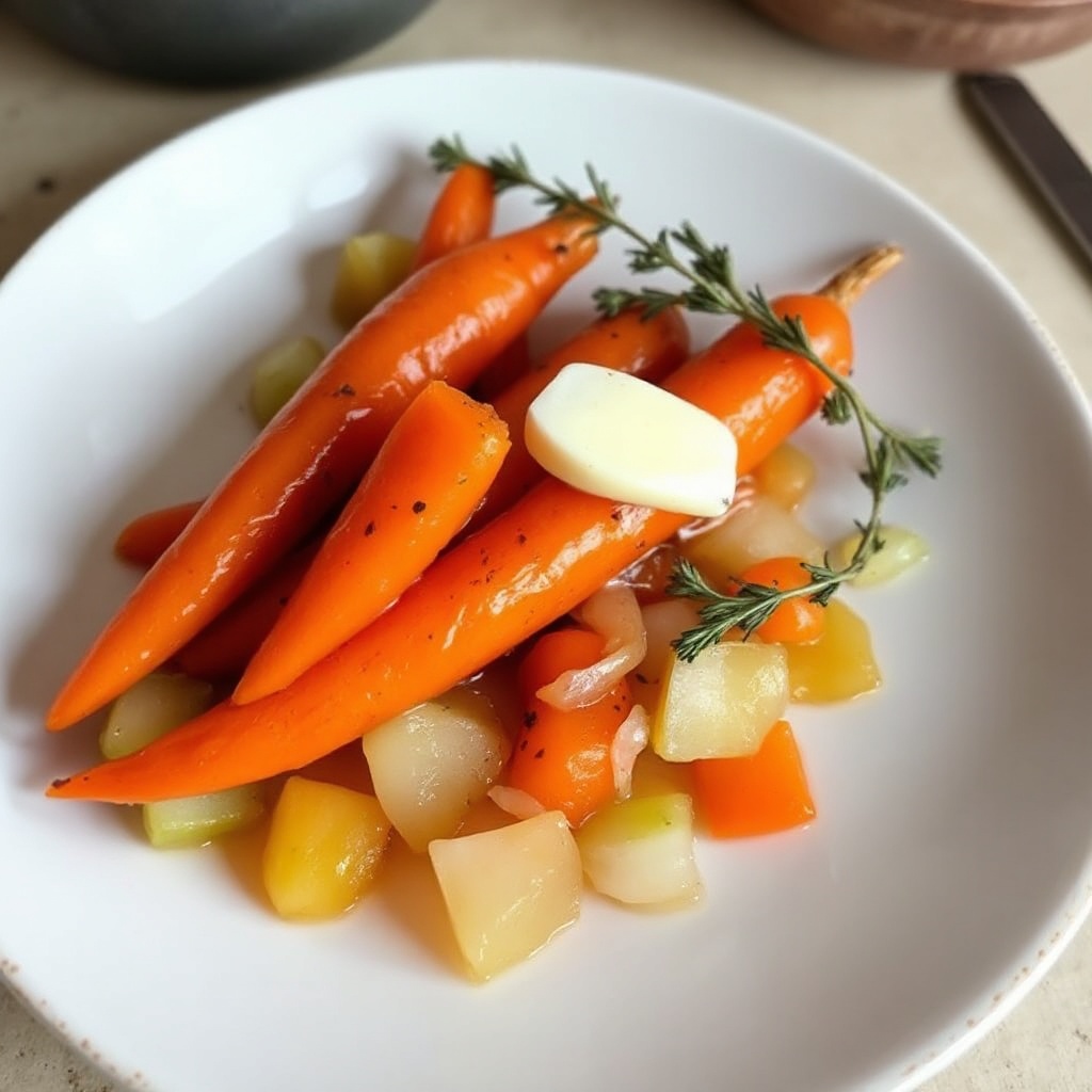 Glasierte Karotten mit aromatischen Kräutern