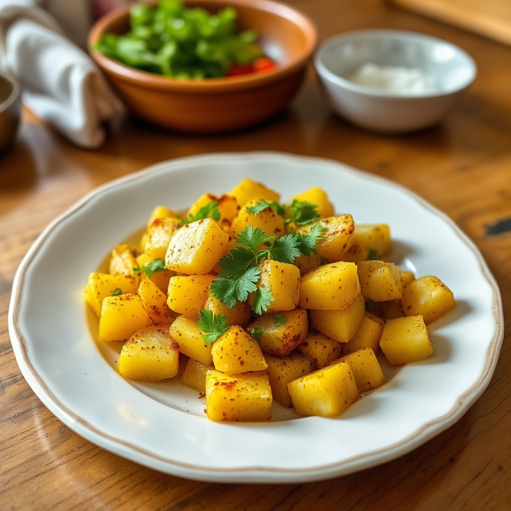 Patate Dorate Speziate con Coriandolo