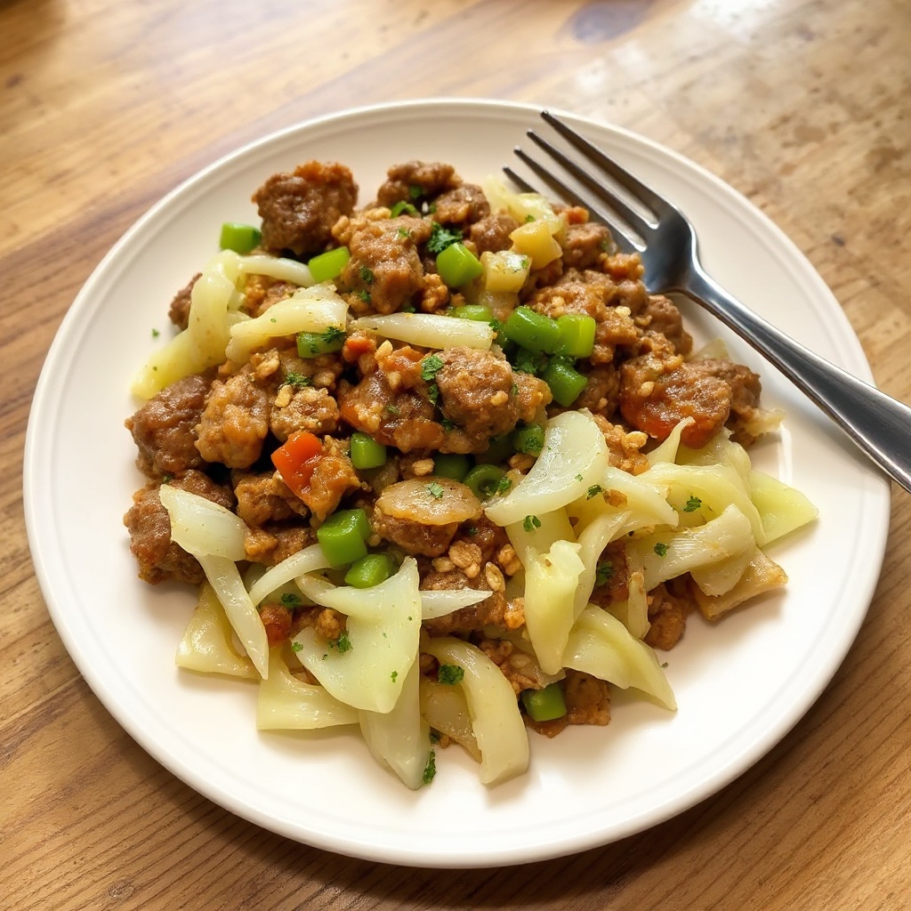 Savory Cabbage and Meat Skillet