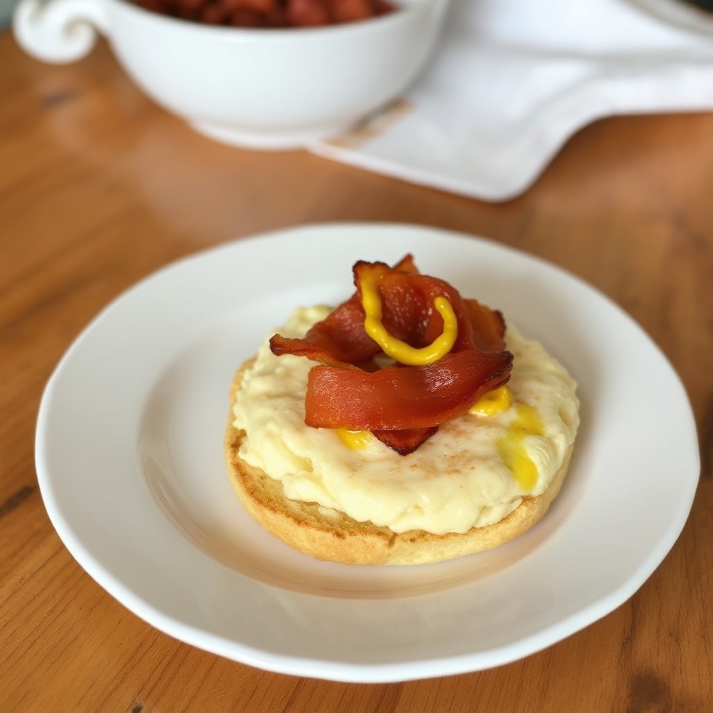 Savory English Muffins with Crispy Bacon Spread