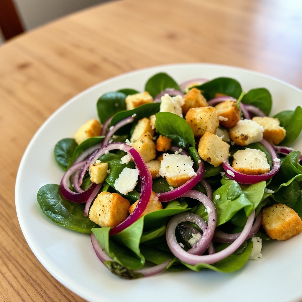 Spinat und rote Zwiebel Delight Salat