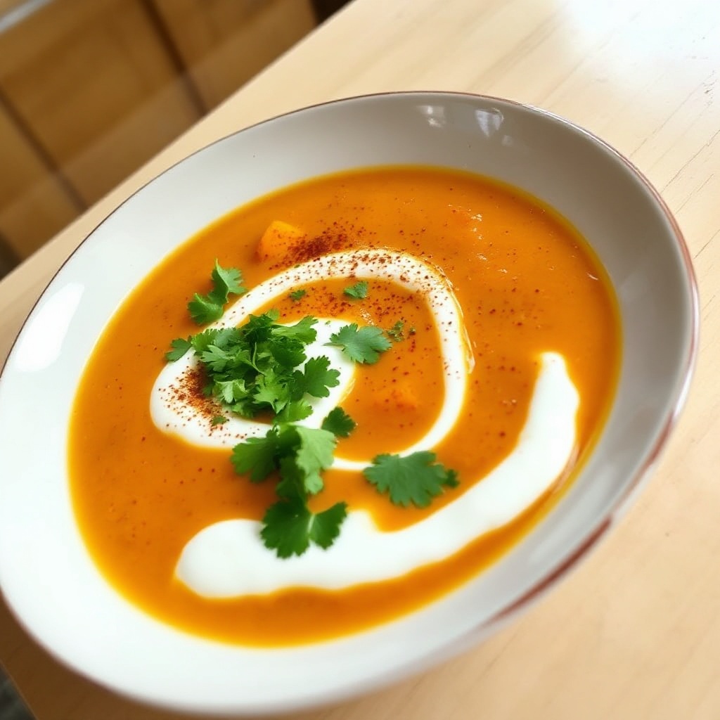 Spiced Sweet Potato and Cilantro Soup
