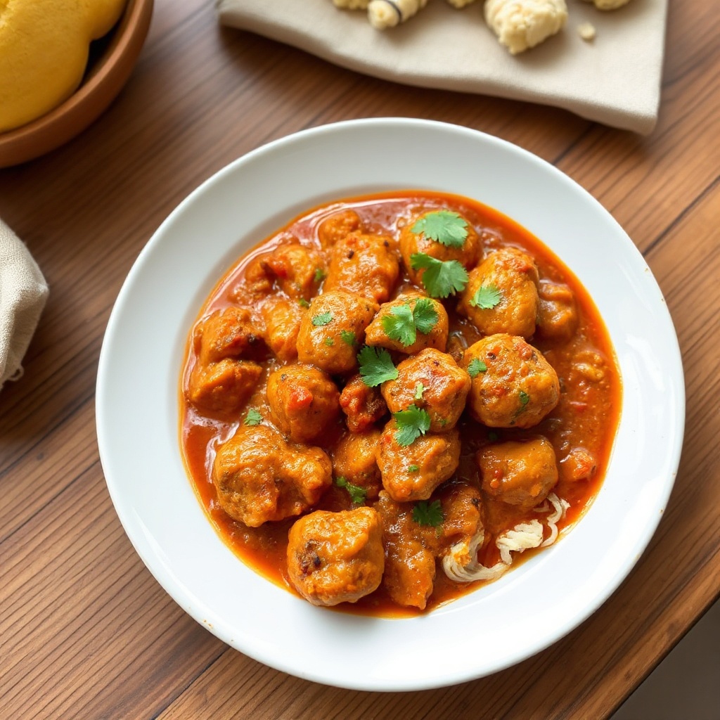 Veganes Tikka Masala mit pflanzlichem Protein